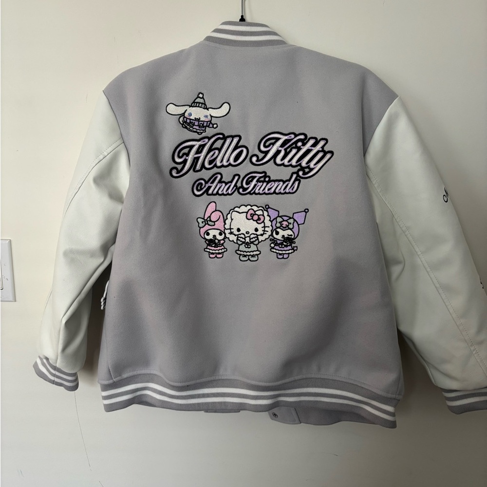 Hello Kitty and Friends Gray Varsity Jacket NWT